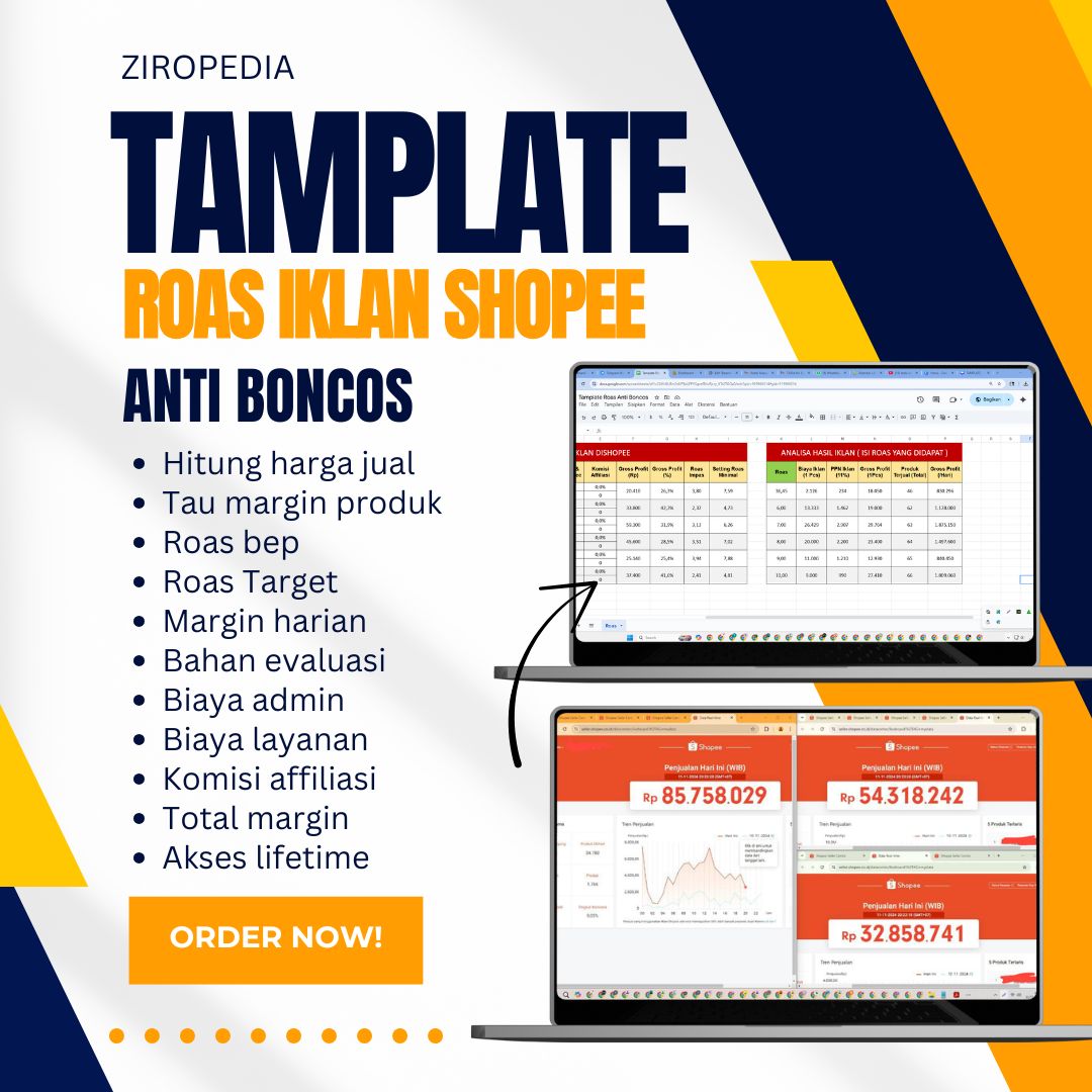 Tamplate Roas Iklan Shopee Terbaru